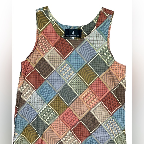 Peruvian‎ Connection Women’s Size 6 Patch / Aztec A Line Earth Tones Dress - Picture 2 of 8